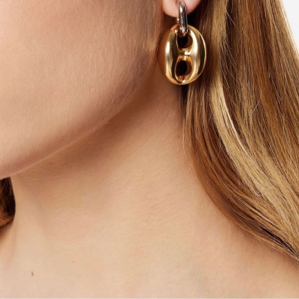 Paco Rabanne Gold Interlocking Hoop Earrings